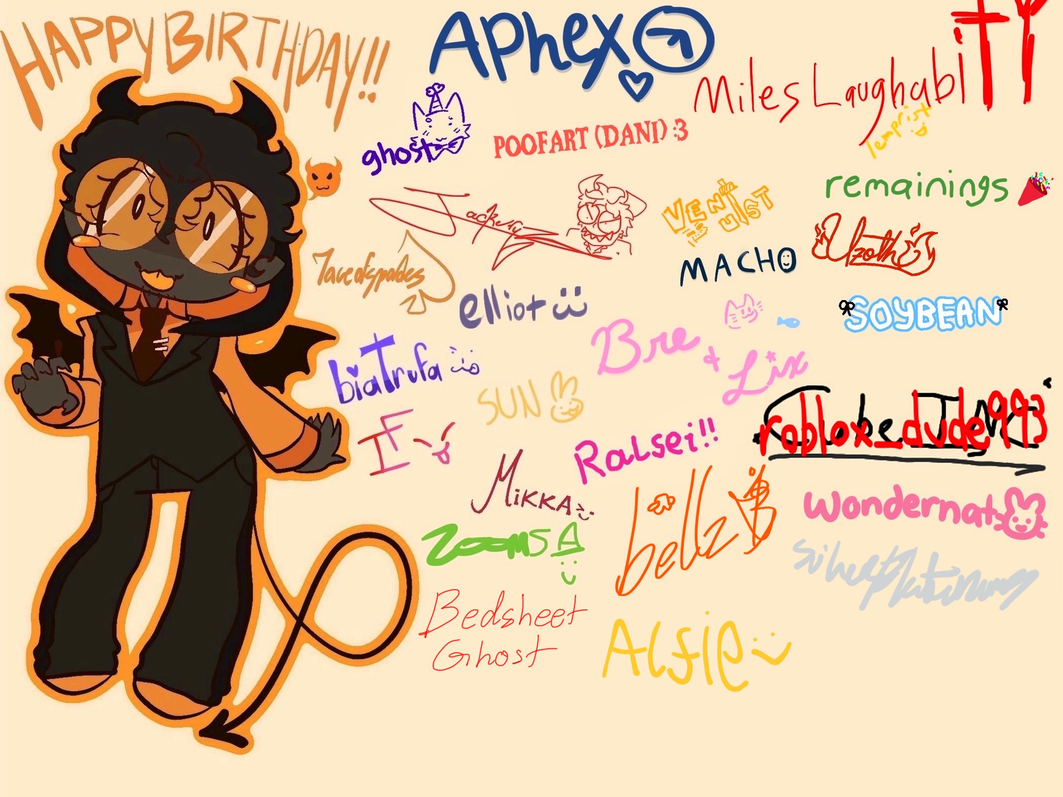 A signed birthday card for Pixel Pug